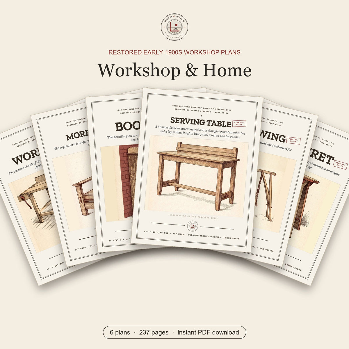 Workshop & Home Plans · Early-1900s Furniture | Square & Furrow