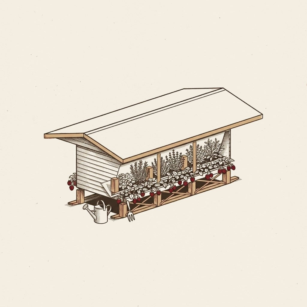Cattle Feeder remixed as a strawberry & herb tower