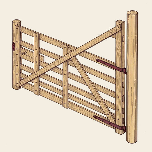 Farm Gates — Five Field Designs build plan illustration