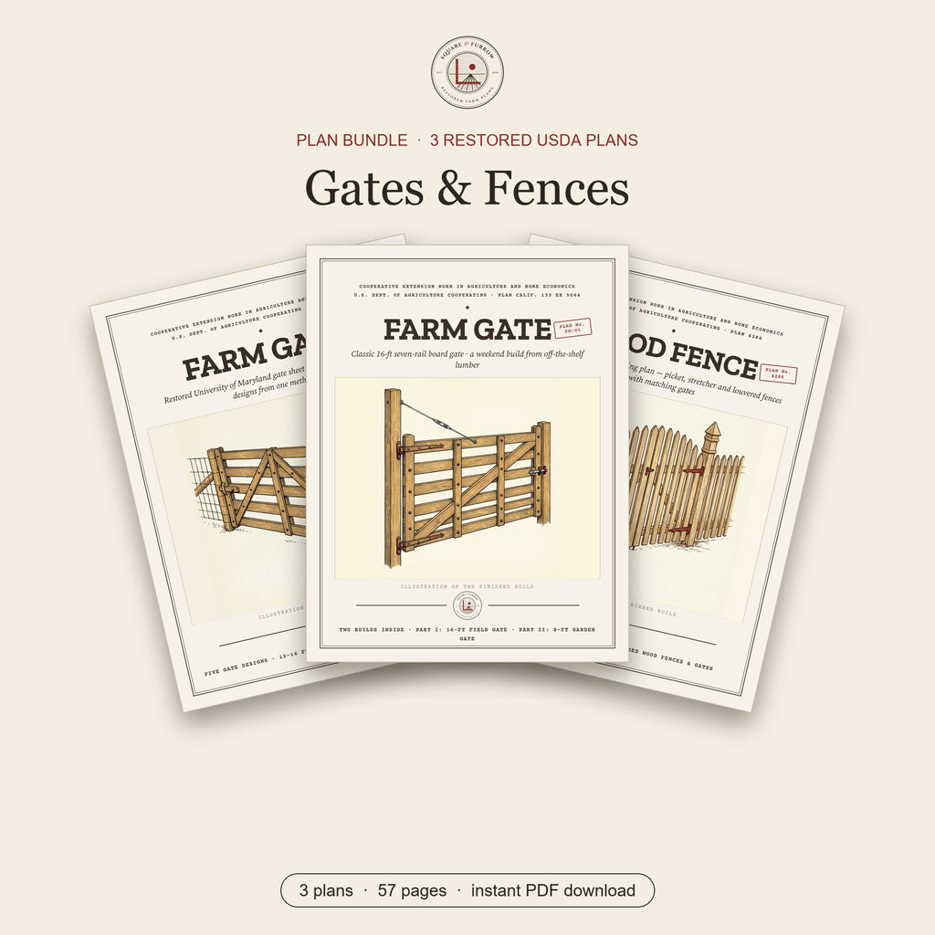 Gates & Fences plan bundle: 3 restored USDA plans