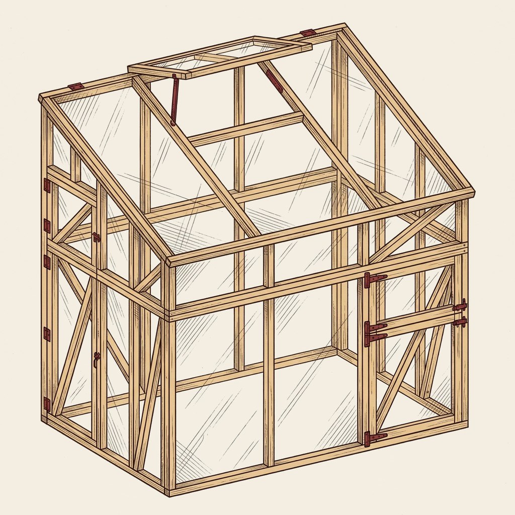 Greenhouse-Coldframe build plan illustration