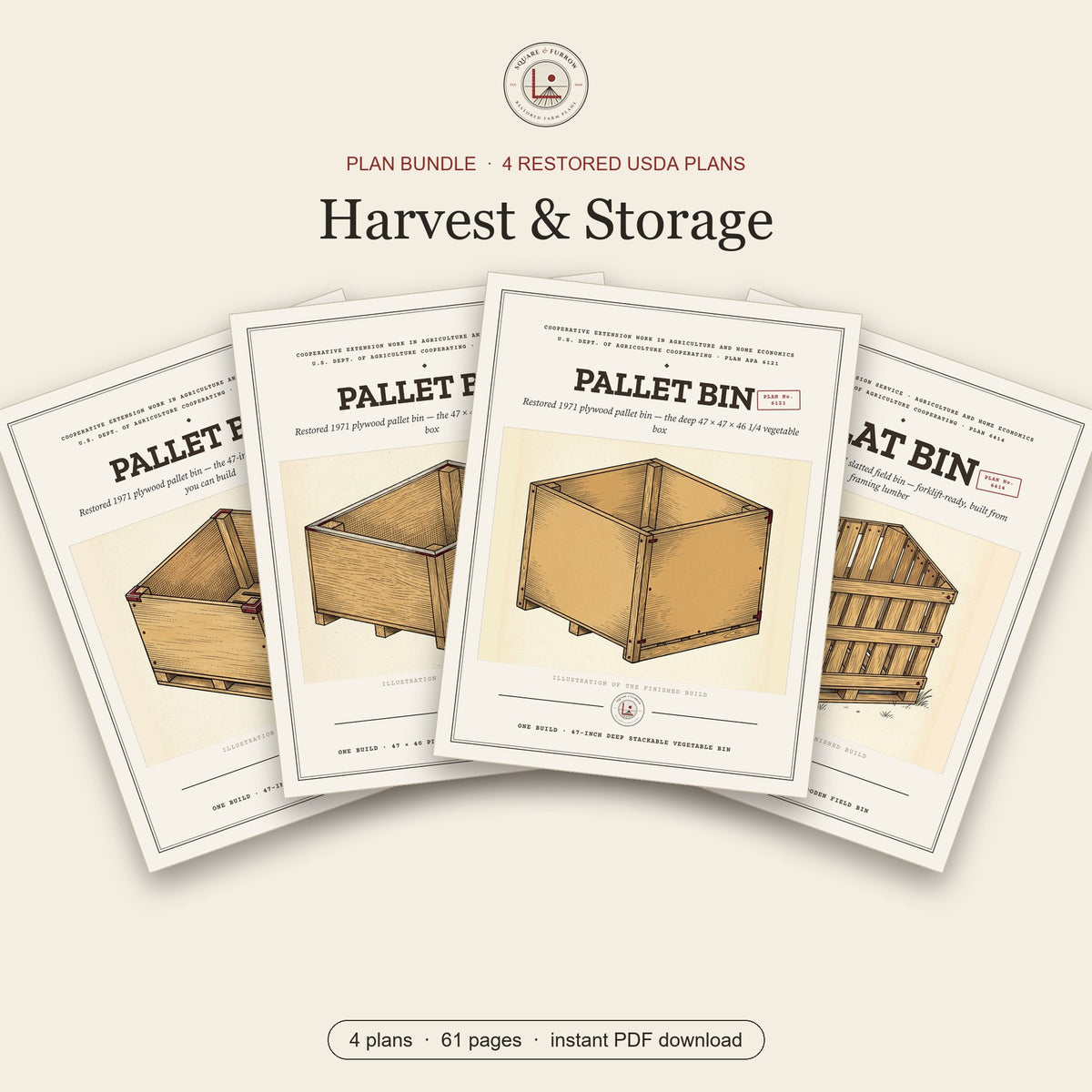 Harvest & Storage plan bundle: 4 restored USDA plans