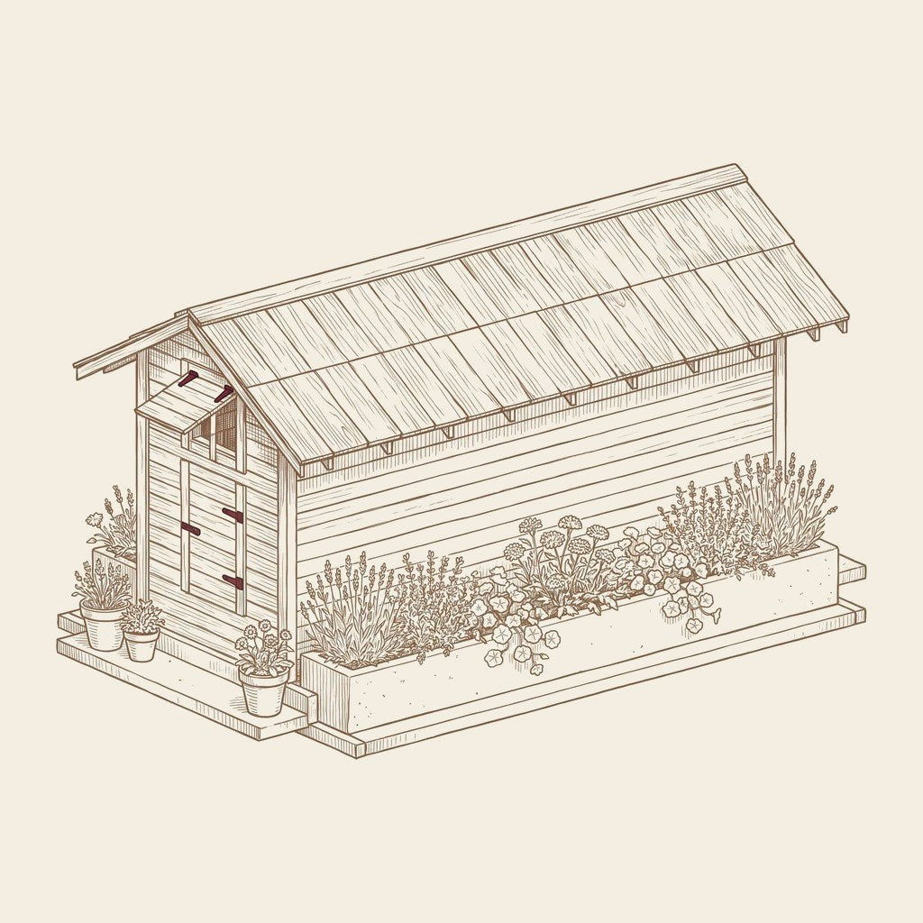 Hog Self-Feeder remixed as a tiered flower & herb stand