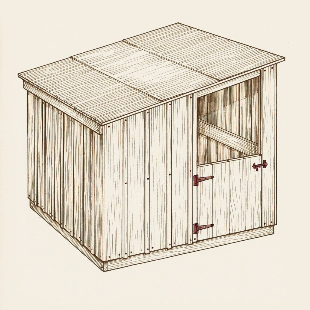 Individual Portable Hog House build plan illustration