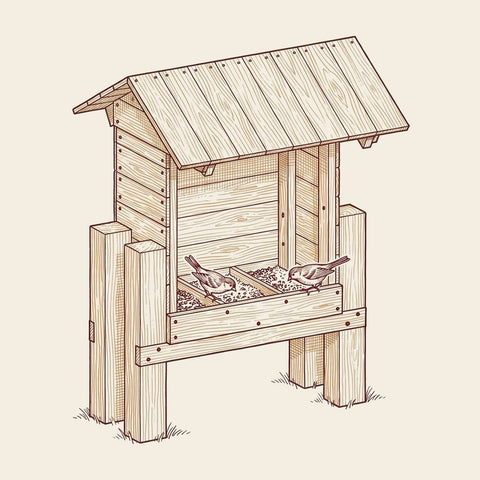 Livestock Salt Box remixed as a bird-feeder station