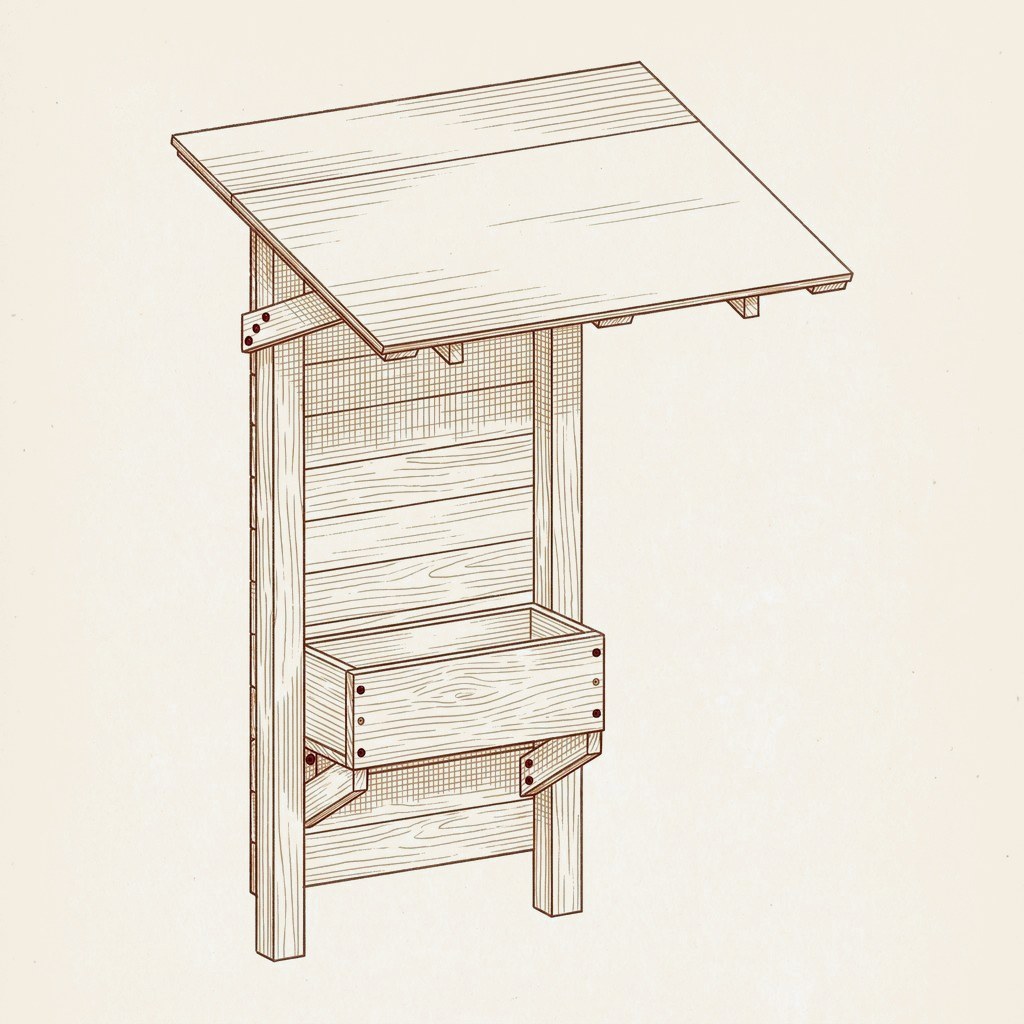 Livestock Saltbox Shelter build plan illustration