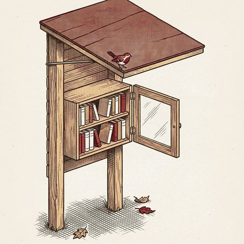 Livestock Saltbox Shelter remixed as a little free library