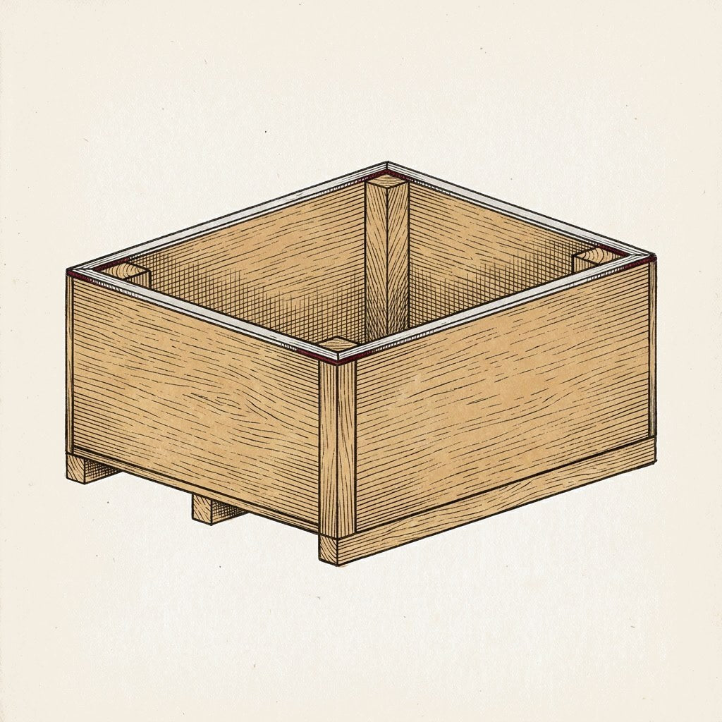 Plywood Pallet Bin · 47 × 40 build plan illustration