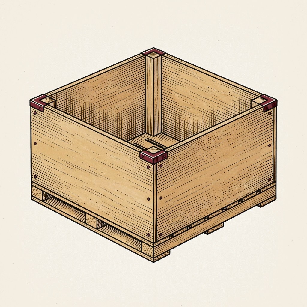 Plywood Pallet Bin build plan illustration