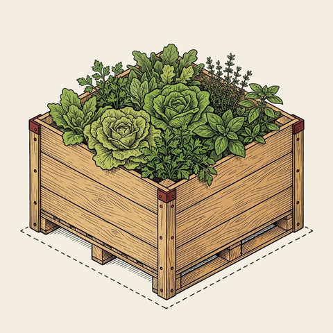 Plywood Pallet Bin remixed as a raised garden bed