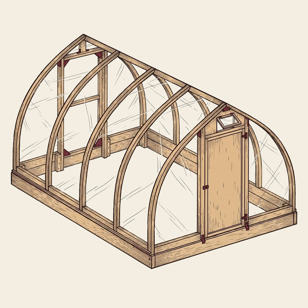 Portable Plastic Greenhouse build plan illustration