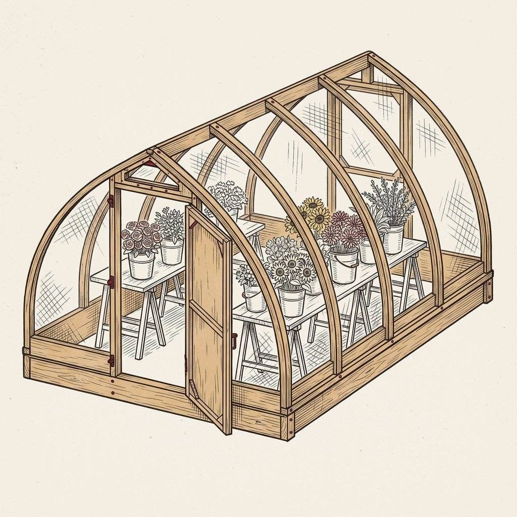 Portable Plastic Greenhouse remixed as a flower market stall