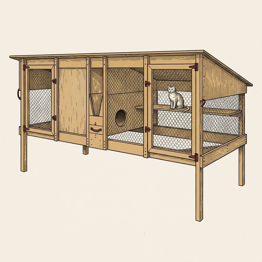 Rabbit Hutches remixed as a backyard catio