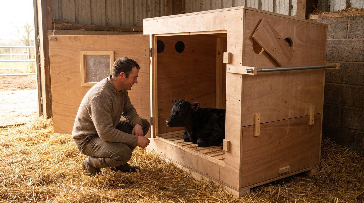 The finished Calf Warming Box in use