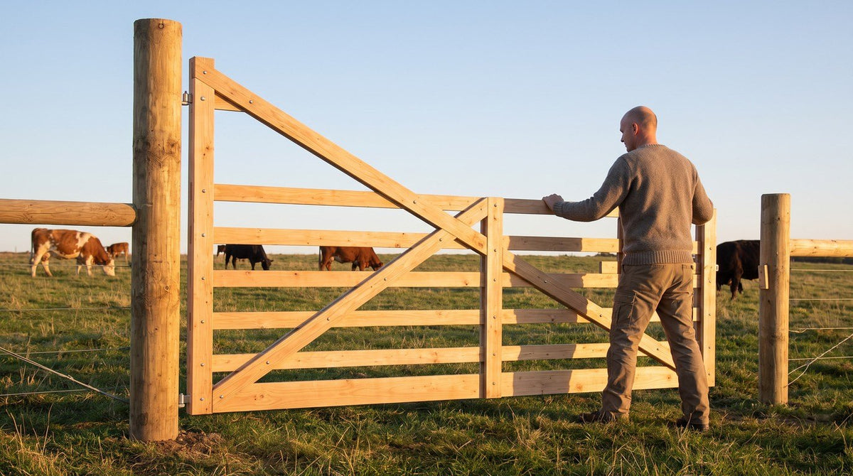 The finished Farm Gates — Five Field Designs in use