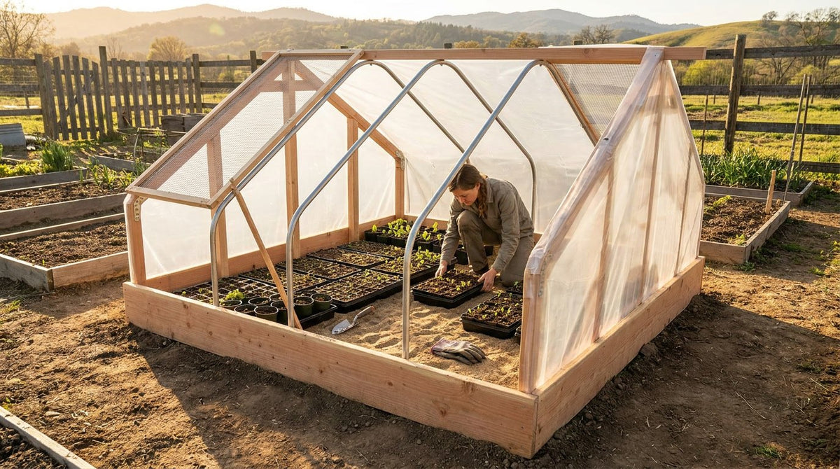 The finished Hotbed & Propagating Frame in use