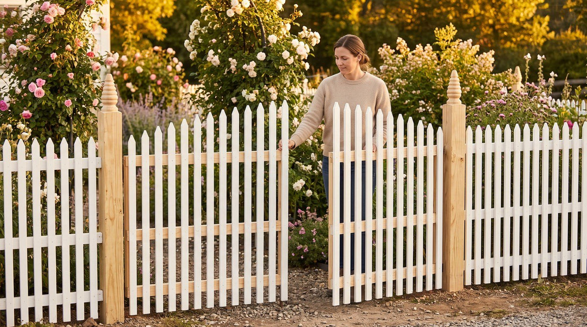The finished Types of Wood Fencing in use