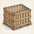 Slatted Wooden Pallet Bin build plan illustration