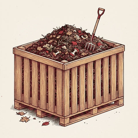 Slatted Wooden Pallet Bin remixed as a compost bay
