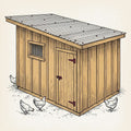 Small Poultry House · 25–40 Layers build plan illustration