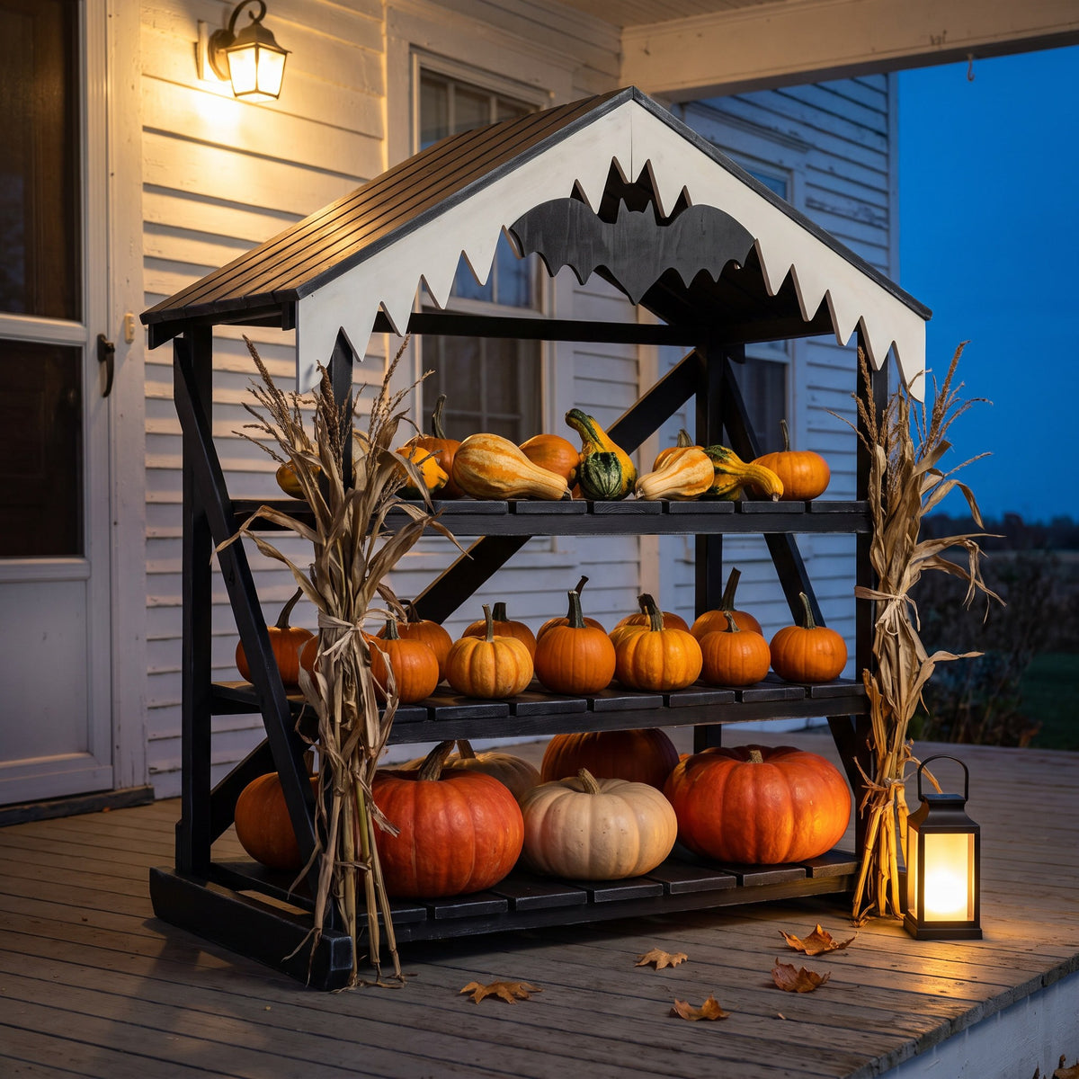The The Haunted Pumpkin Stand built and dressed for Halloween night