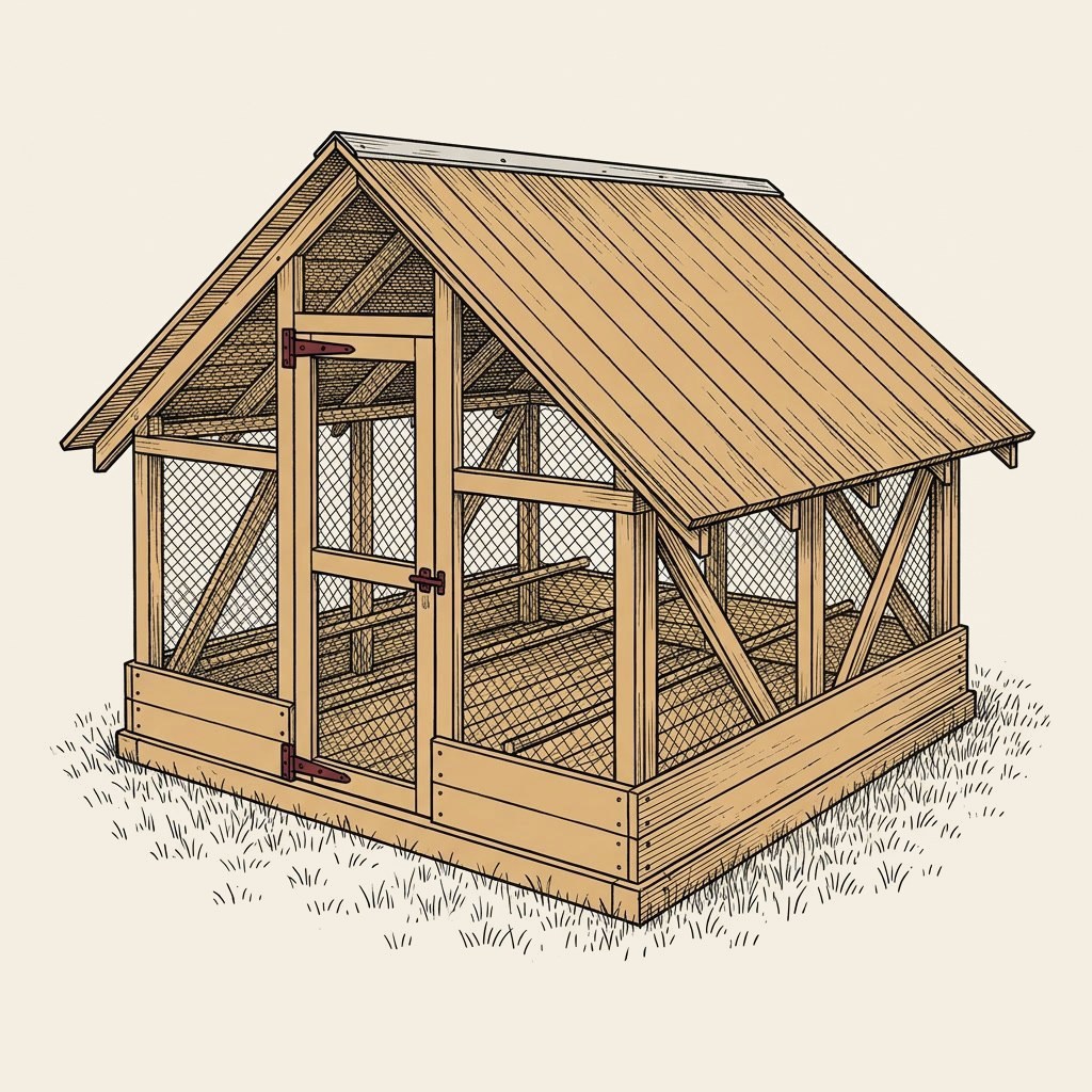 Summer Range Poultry Shelter build plan illustration