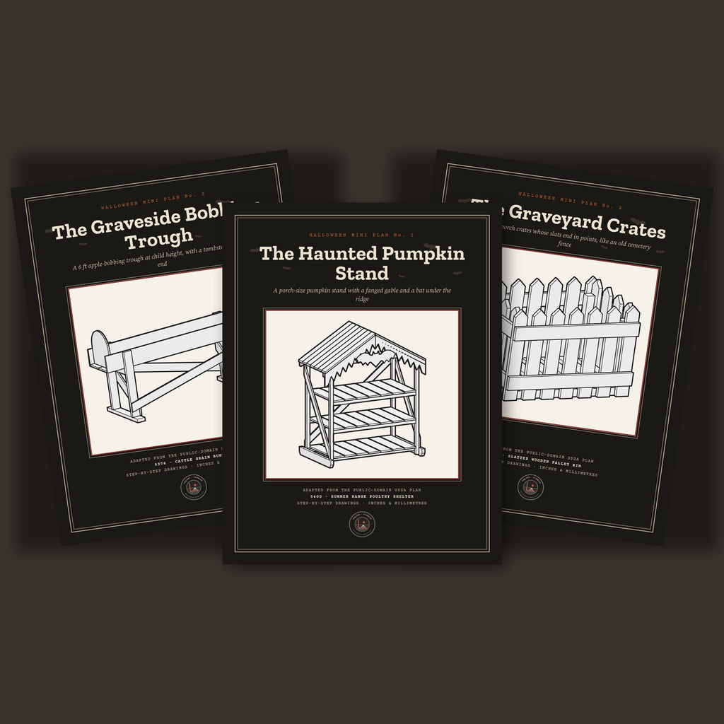 The three Halloween mini plan covers