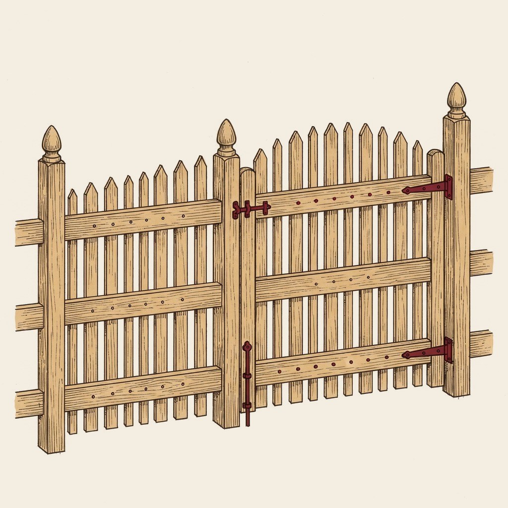 Types of Wood Fencing build plan illustration